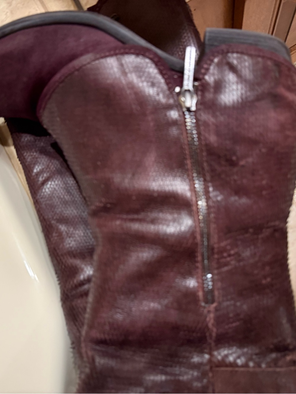 Donald J. Pliner Chianti/Burgundy Knee-High Leather Boots - Picture 8 of 13